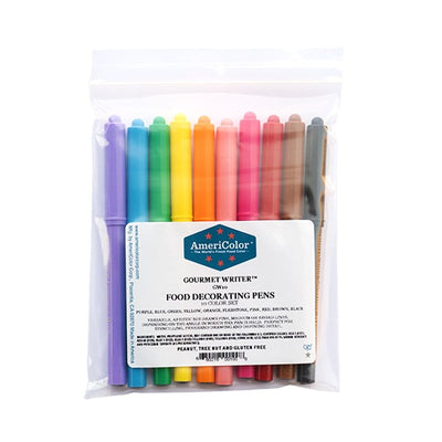 AmeriColor Gourmet Writer Edible Food Decorating Pen 10 Color Set