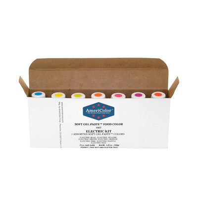 AmeriColor Electric Color Kit - 7 Pc Set of 0.75 oz Soft Gel Paste Electric Colors