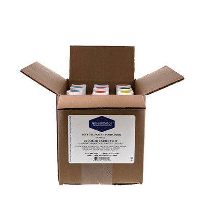 AmeriColor 12 Color Variety Kit - 12 Pc Set of 4.5 oz Soft Gel Paste Assorted Colors