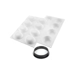 Silikomart KIT TARTE RING PALET dia70mm – Set with Silicone Mold + 8 Rings