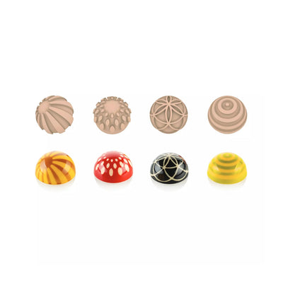 Silikomart CHOCO STAMP A – 4 Stamps with Handle + 4 Silicone Moulds dia31x17mm