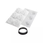 Silikomart KIT TARTE RING FLEUR 80mm Set with Silicone Mold + 6 Rings