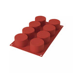 Silikomart SF119 Terracotta Naked Siliconflex Mold 8 Cylinders 63x40mm