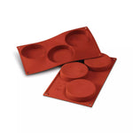 Silikomart SF042 Terracotta Naked Siliconflex Mold 3 Sponge Bases 103x20mm