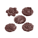 Chocolate World Flowercaraque Round (5-Petal) Polycarbonate Chocolate Mold – 1.69 x 1.69 x 0.20 in, 35 Cavities