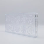 Chocolate World Flowercaraque Round (5-Petal) Polycarbonate Chocolate Mold – 1.69 x 1.69 x 0.20 in, 35 Cavities