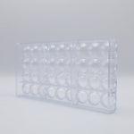 Chocolate World Half Sphere (Hemisphere) Polycarbonate Chocolate Mold – 0.98 in diameter x 0.49 in, 36 Cavities