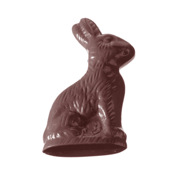 Chocolate World Sitting Hare Polycarbonate Chocolate Mold – 2.52 x 4.33 x 0.51 in, 4 Cavities