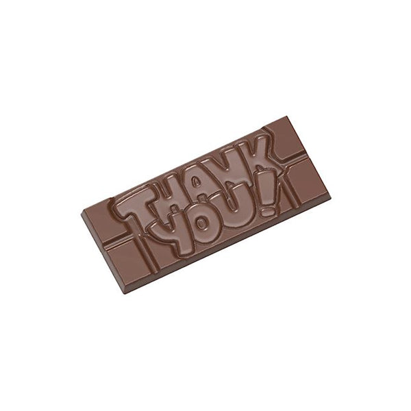 Chocolate World Tablet – 'Thank You' Message Polycarbonate Chocolate Mold – 1.97 x 4.65 x 0.31 in, 4 Cavities