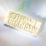 Chocolate World Tablet – 'Happy Birthday' Message Polycarbonate Chocolate Mold – 1.97 x 4.65 x 0.31 in, 4 Cavities