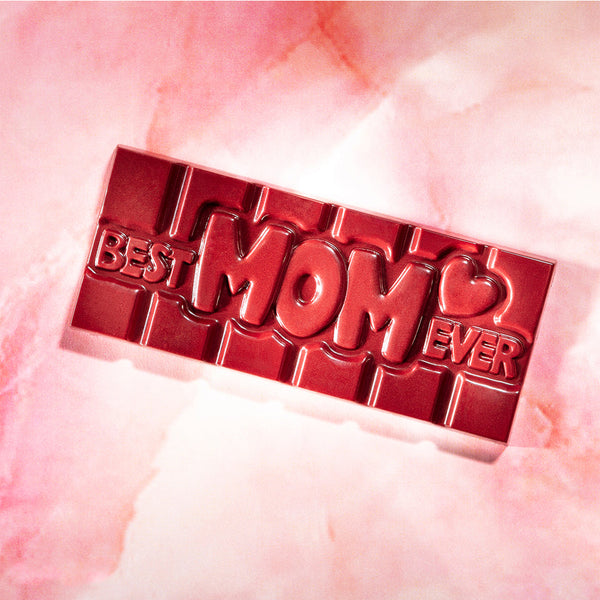 Chocolate World Tablet – 'Best Mom Ever' Message Polycarbonate Chocolate Mold – 1.97 x 4.65 x 0.31 in, 4 Cavities
