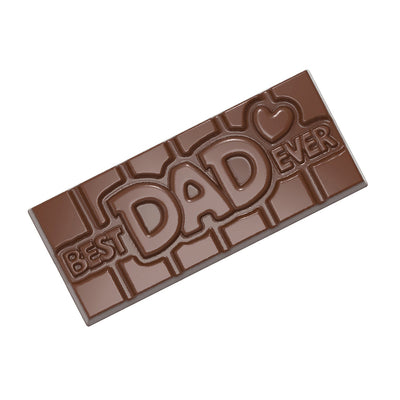 Chocolate World Tablet – 'Best Dad Ever' Message Polycarbonate Chocolate Mold – 1.97 x 4.65 x 0.31 in, 4 Cavities