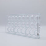 Chocolate World Half Sphere Facet 30mm Polycarbonate Chocolate Mold – 1.18 in diameter x 0.59 in, 24 Cavities