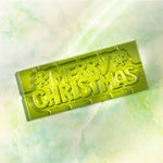 Chocolate World Tablet – 'Merry Christmas' Message Polycarbonate Chocolate Mold – 1.97 x 4.65 x 0.31 in, 4 Cavities