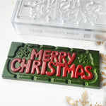 Chocolate World Tablet – 'Merry Christmas' Message Polycarbonate Chocolate Mold – 1.97 x 4.65 x 0.31 in, 4 Cavities