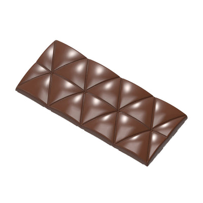 Chocolate World Tablet Convex Triangles Polycarbonate Chocolate Mold – 4.88 x 2.17 x 0.31 in, 4 Cavities
