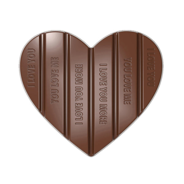 Chocolate World Tablet Heart with Messages Polycarbonate Chocolate Mold – 4.33 x 4.92 x 0.39 in, 2 Cavities