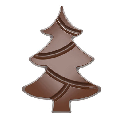 Chocolate World Tablet Christmas Tree 97mm Polycarbonate Chocolate Mold – 2.85 x 3.82 x 0.39 in, 4 Cavities