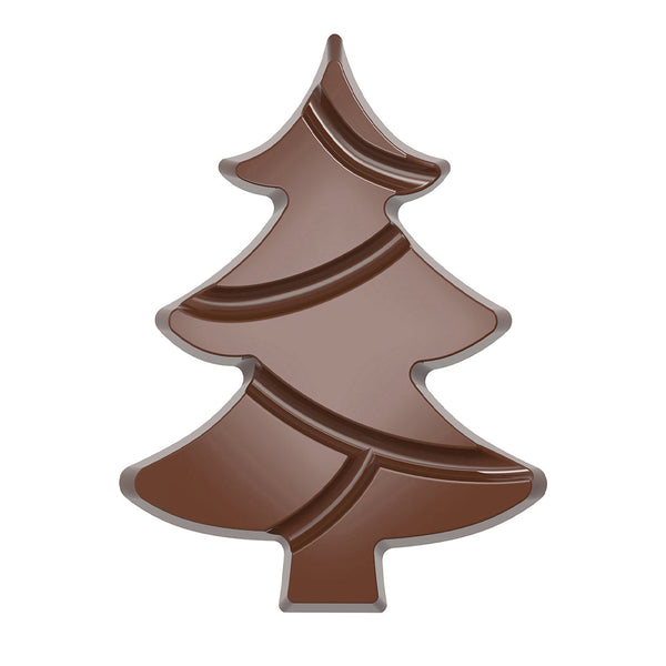 Chocolate World Tablet Christmas Tree 97mm Polycarbonate Chocolate Mold – 2.85 x 3.82 x 0.39 in, 4 Cavities