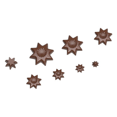 Chocolate World Star Assortment Christmas Tree Polycarbonate Mold – Stackable 3D Construction Set, 8 Cavities