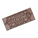Chocolate World Tablet – 'Happy Valentine's Day' Message Polycarbonate Chocolate Mold – 4.65 x 1.97 x 0.31 in, 4 Cavities