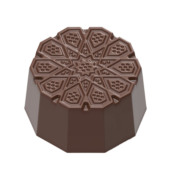 Chocolate World Oriental Decagon Polycarbonate Chocolate Mold – 1.26 x 1.26 x 0.47 in, 21 Cavities