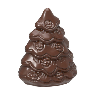 Chocolate World Christmas Tree Polycarbonate Chocolate Mold – 3.54 x 2.36 x 0.47 in, 4 Cavities