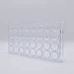 Chocolate World Half Sphere Ø27mm Polycarbonate Chocolate Mold – 1.06 in diameter x 0.53 in, 32 Cavities