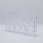 Chocolate World Heart Valentine Polycarbonate Chocolate Mold – 3.35 x 2.95 x 1.18 in, 4 Cavities