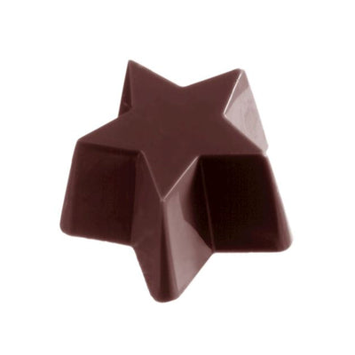 Chocolate World Star Bouche Polycarbonate Chocolate Mold – 1.77 x 1.77 x 0.98 in, 12 Cavities