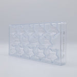 Chocolate World Star Bouche Polycarbonate Chocolate Mold – 1.77 x 1.77 x 0.98 in, 12 Cavities