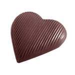 Chocolate World Heart Striped 118mm Polycarbonate Chocolate Mold – 4.65 x 4.33 x 1.77 in, 2 Cavities