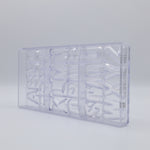 Chocolate World Letters Alphabet A–Z (26 Figures) Polycarbonate Chocolate Mold – ~0.98 x 0.98 x 0.20 in, 26 Cavities
