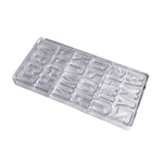 Chocolate World Letters Alphabet A–Z (26 Figures) Polycarbonate Chocolate Mold – ~0.98 x 0.98 x 0.20 in, 26 Cavities