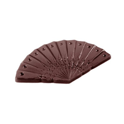 Chocolate World Caraque Hand Fan Polycarbonate Chocolate Mold – ~3.54 x 2.36 x 0.20 in, 6 Cavities