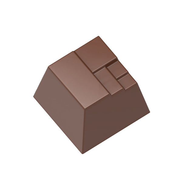Chocolate World Modern Square Polycarbonate Chocolate Mold – 1.06 x 1.06 x 0.71 in, 24 Cavities