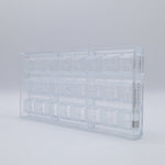 Chocolate World Modern Square Polycarbonate Chocolate Mold – 1.06 x 1.06 x 0.71 in, 24 Cavities