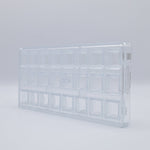 Chocolate World Modern Square Polycarbonate Chocolate Mold – 1.06 x 1.06 x 0.71 in, 24 Cavities