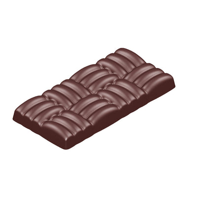 Chocolate World Bar Woven Polycarbonate Chocolate Mold – 4.59 x 2.36 x 0.49 in, 4 Cavities