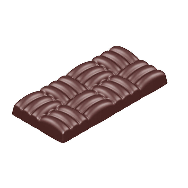 Chocolate World Bar Woven Polycarbonate Chocolate Mold – 4.59 x 2.36 x 0.49 in, 4 Cavities