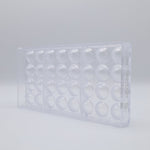Chocolate World Trio Upper Piece Polycarbonate Chocolate Mold by Roger Van Damme – 0.94 x 0.91 x 0.55 in, 32 Cavities