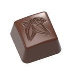 Chocolate World Stamp Cocoa Square Polycarbonate Chocolate Mold – ~1.57 x 1.57 x 0.31 in, 15 Cavities