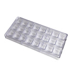 Chocolate World Stamp Cocoa Square Polycarbonate Chocolate Mold – ~1.57 x 1.57 x 0.31 in, 15 Cavities