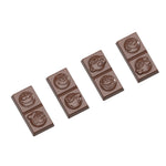 Chocolate World Caraque Smiley (4 Figures) Polycarbonate Chocolate Mold – ~1.18 x 1.18 x 0.20 in, 16 Cavities