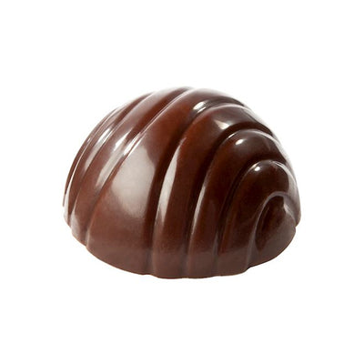 Chocolate World Half Sphere Striped Ø26.5mm Polycarbonate Chocolate Mold – 1.04 in diameter x 0.55 in, 24 Cavities
