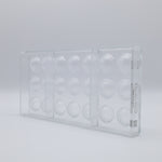 Chocolate World Half Sphere Striped Ø26.5mm Polycarbonate Chocolate Mold – 1.04 in diameter x 0.55 in, 24 Cavities