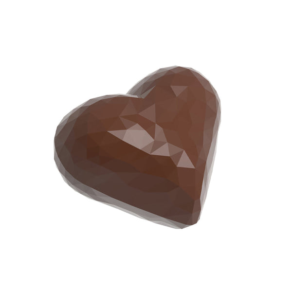 Chocolate World Heart Facet Double Polycarbonate Chocolate Mold – Recto/Verso Double Mold, 8 Complete 3D Hearts