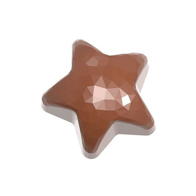Chocolate World Star Facet Polycarbonate Chocolate Mold – 1.40 x 1.40 x 0.67 in, 21 Cavities