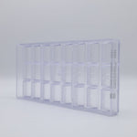 Chocolate World Buche Facet Polycarbonate Chocolate Mold – 3.92 x 0.77 x 0.45 in, 24 Cavities