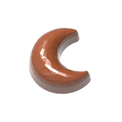 Chocolate World Half Moon Facet Polycarbonate Chocolate Mold – ~1.38 x 0.79 x 0.59 in, 21 Cavities